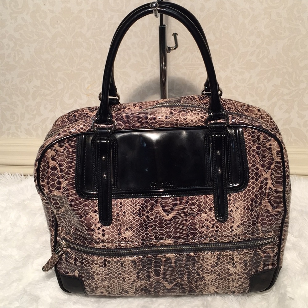 Calvin Klein Black/Python Leather Patent H…